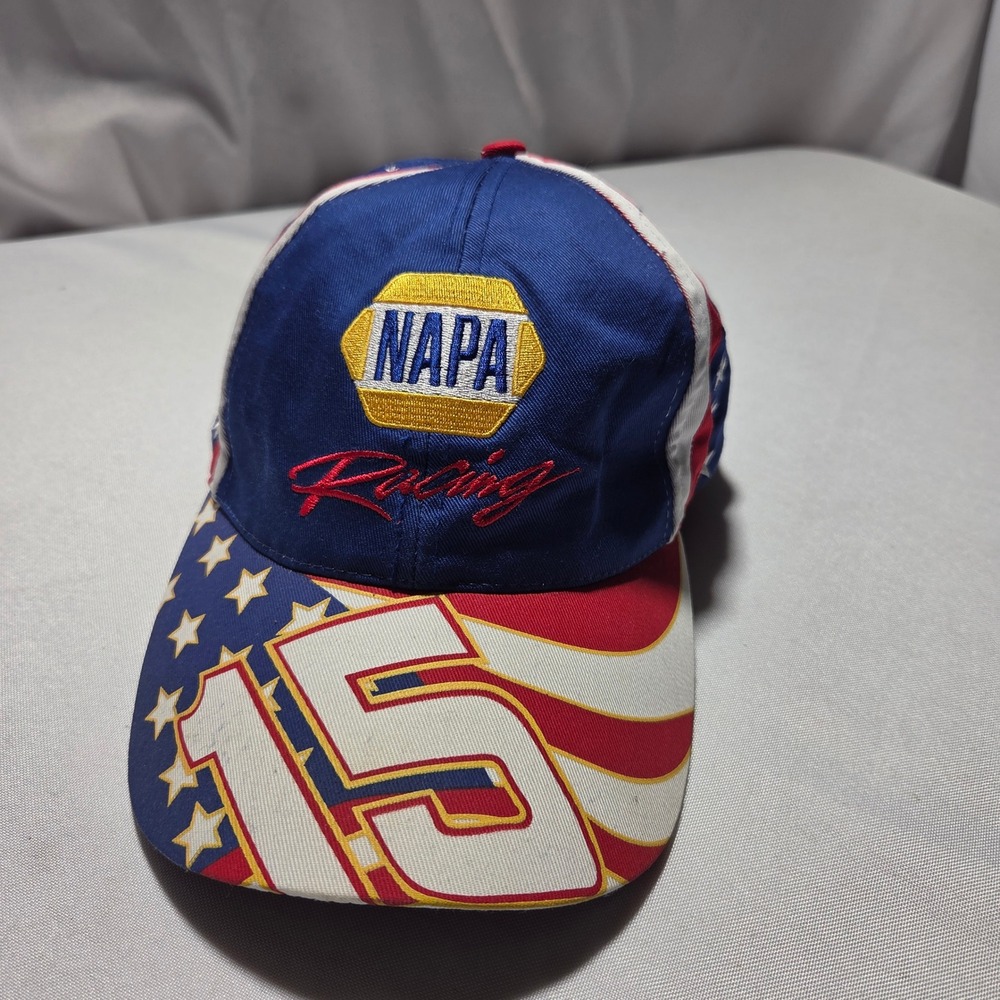 NAPA Racing 15 Michael Waltrip Hat Stars Stripes Patriotic NASCAR Baseball Cap